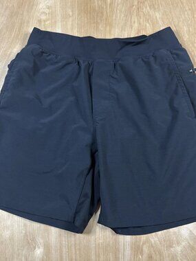 Fabletics Mens Black Athletic Zipper Pockets Lined Shorts Elastic Waist Size 28